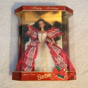 Barbie Happy Holidays Special Edition Hallmark (1997) NRFB Blue Eyes